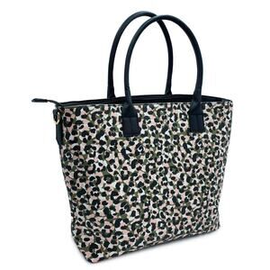 Trina Turk Black Floral Graphic Tote  zip closure removable strap New with tags